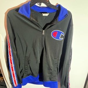 CHAMPION MENS BLACK TRACK WARM UP JACKET vintage